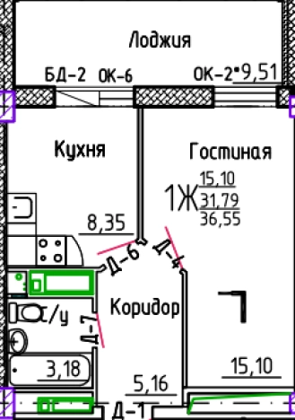 Купить однокомнатную квартиру на улице Спортивная в Республике Татарстан (татарстан). Вариант № 141724, 0, площадь -  квм, цена 7809017 рублей