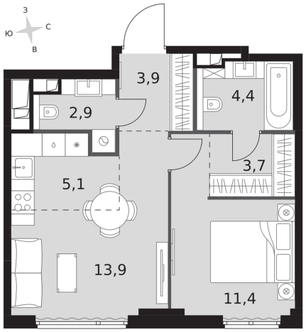 Купить двухкомнатную квартиру у метро Хорошево в Москве. Вариант № 121535, 0, площадь -  квм, цена 36045210 рублей