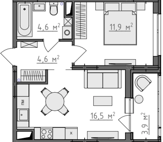 Купить однокомнатную квартиру в новостройках в ЖК Квартал Новаторов в Владимире. Вариант № 155744, 0, площадь -  квм, цена 4508700 рублей