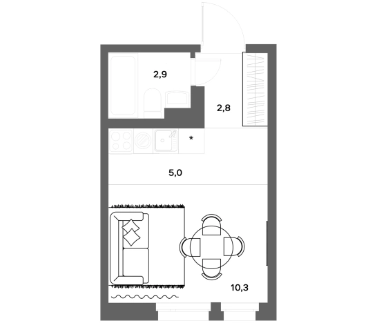 Купить Студию в новостройках у метро Девяткино в Ленинградской области. Вариант № 7830145, 0, площадь -  квм, цена 3255000 рублей