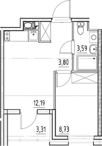 Купить однокомнатную квартиру в ЖК Nigilist в Санкт-Петербурге. Вариант № 5559562, 0, площадь -  квм, цена 10404150 рублей