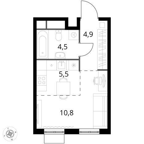Купить однокомнатную квартиру в ЖК 1-й Химкинский в Химках. Вариант № 9700713, 0, площадь -  квм, цена 6432710 рублей