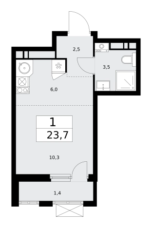 Купить однокомнатную квартиру в ЖК Бунинские кварталы в Москве. Вариант № 834156, 0, площадь -  квм, цена 11822745 рублей