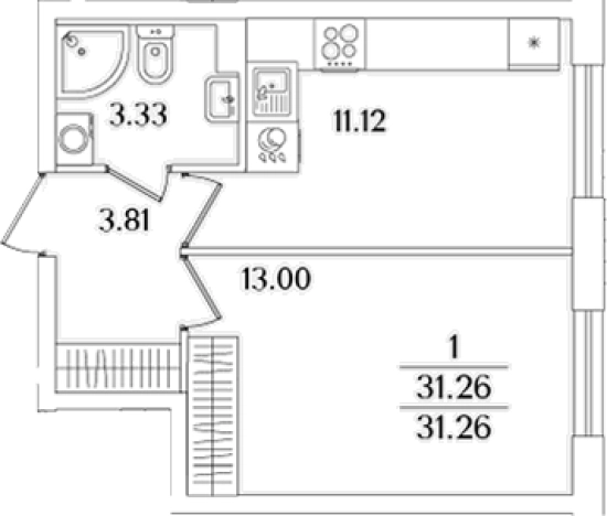 Купить однокомнатную квартиру в новостройках в ЖК Кинопарк в Санкт-Петербурге. Вариант № 6713039, 0, площадь -  квм, цена 10109719 рублей