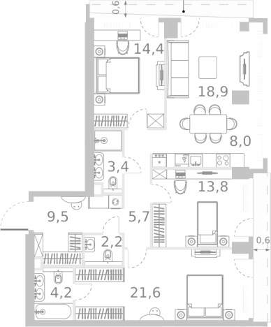 Купить квартиру на улице Кутузовский проезд в Москве. Вариант № 125629, 0, площадь - квм, цена 106208487.0000 рублей
