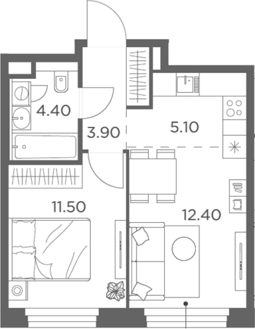 Купить двухкомнатную квартиру в ЖК Белый Град в Мытищах. Вариант № 206448, 0, площадь -  квм, цена 9195159 рублей