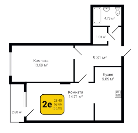 Купить квартиру в новостройках в ЖК Молодежный в Воронеже. Вариант № 96673, 0, площадь -  квм, цена 5813050 рублей