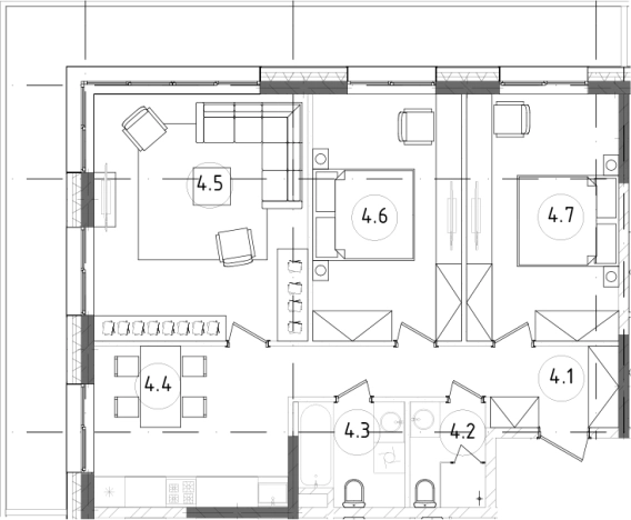 . Вариант № 79326, 0, площадь - 76.98 квм, цена 34584300 рублей