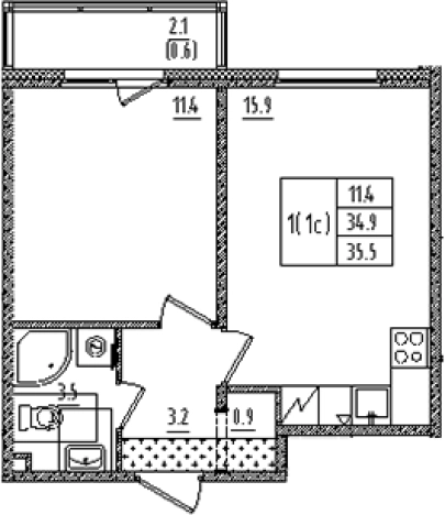 Купить двухкомнатную квартиру в новостройках на улице Товарищеский проспект в Санкт-Петербурге. Вариант № 8341997, 0, площадь -  квм, цена 10618476 рублей