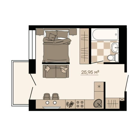 Купить однокомнатную квартиру в новостройках на улице Грязелечебница в Владивостоке. Вариант № 9918931, 0, площадь -  квм, цена 4307700 рублей