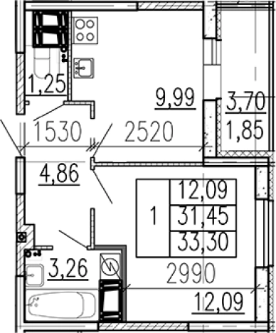 Купить однокомнатную квартиру в ЖК Высота в Ленинградской области. Вариант № 9095075, 0, площадь -  квм, цена 4773600 рублей