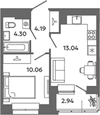 Купить квартиру в ЖК Загляденье в Ленинградской области. Вариант № 6631925, 0, площадь - квм, цена 5353879 рублей