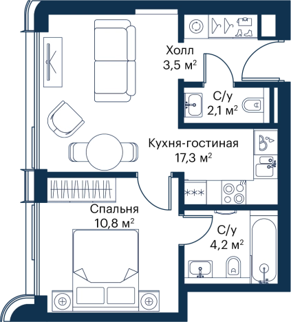 Купить однокомнатную квартиру в новостройках у метро Мякинино в Москве. Вариант № 150178, 0, площадь -  квм, цена 21680395 рублей