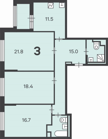 Купить квартиру в Москве. Вариант № 9114912, 0, площадь - квм, цена 28672018 рублей
