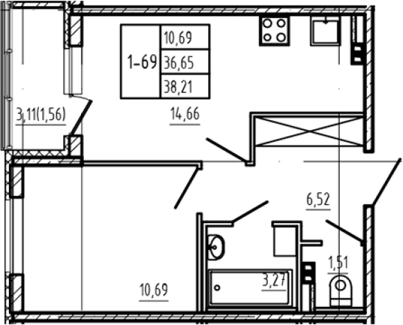 Купить однокомнатную квартиру в Микрорайоне Чёрная Речка, Сертолово в Сертолове. Вариант № 6963514, 0, площадь -  квм, цена 7068850 рублей