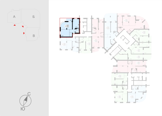 Купить двухкомнатную квартиру в ЖК Отражение в Владимире. Вариант № 1054994, 1, площадь -  квм, цена 9307350 рублей