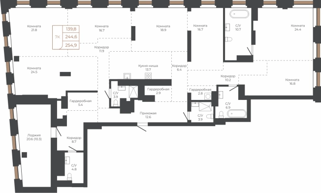 Купить четырехкомнатную квартиру на улице Мира в Новосибирской области. Вариант № 6841123, 0, площадь -  квм, цена 73570770 рублей