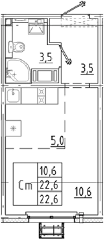 Купить Студию в ЖК Цветной город в Санкт-Петербурге. Вариант № 8085979, 0, площадь -  квм, цена 3952604 рублей