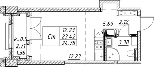 Купить Студию в ЖК Цивилизация на Неве в Санкт-Петербурге. Вариант № 7851167, 0, площадь -  квм, цена 9321145 рублей