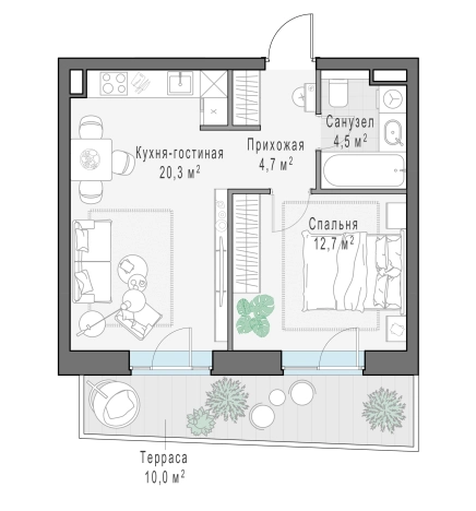 Купить двухкомнатную квартиру в ЖК FORIVER в Москве. Вариант № 107946, 0, площадь -  квм, цена 40860000 рублей