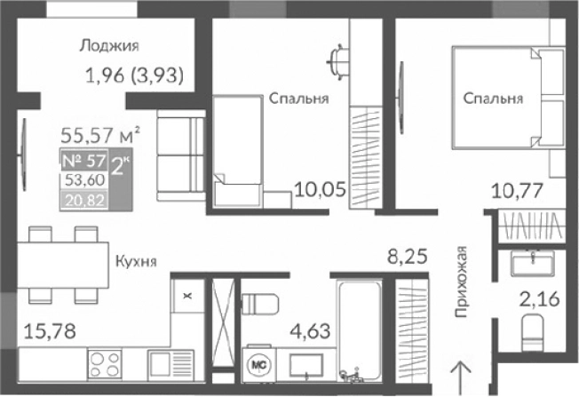 Купить трехкомнатную квартиру на улице Молодёжная в Республике Крым. Вариант № 8151790, 1, площадь -  квм, цена 10901680 рублей