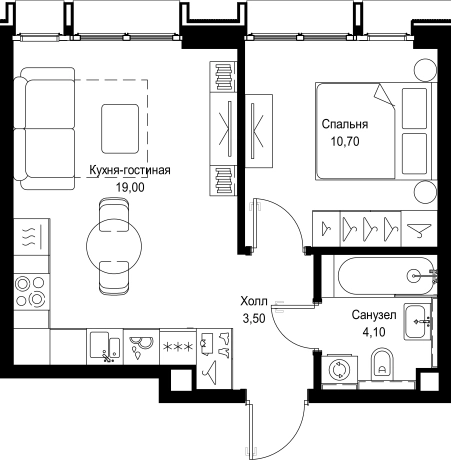 Купить однокомнатную квартиру в новостройках у метро Тушинская в Москве. Вариант № 3091463, 0, площадь -  квм, цена 19858520 рублей