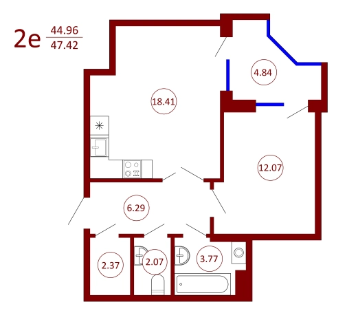 Купить двухкомнатную квартиру в ЖК Авиапарк в Воронеже. Вариант № 2704187, 0, площадь -  квм, цена 5239910 рублей