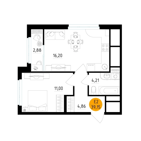 Купить квартиру в новостройках в ЖК Смарт квартал «Центральный» в Рязани. Вариант № 154239, 0, площадь -  квм, цена 5205776 рублей