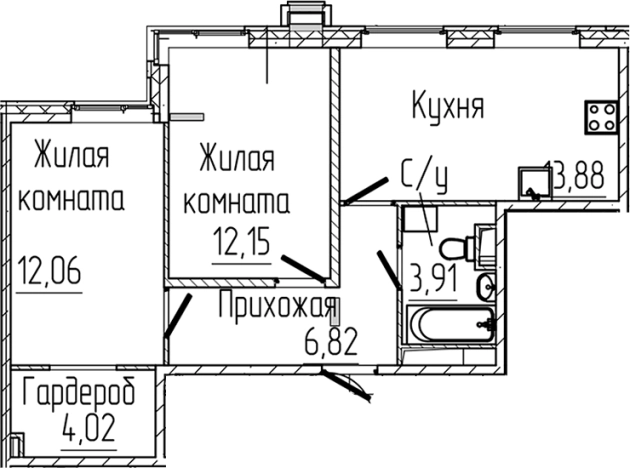 Купить двухкомнатную квартиру на улице Мира в Сертолове. Вариант № 6057425, 0, площадь - квм, цена 9865228 рублей