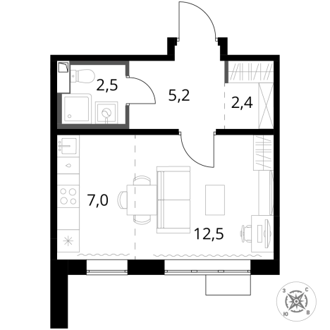 Купить однокомнатную квартиру в ЖК 1-й Шереметьевский в Химках. Вариант № 9825607, 0, площадь -  квм, цена 10031440 рублей