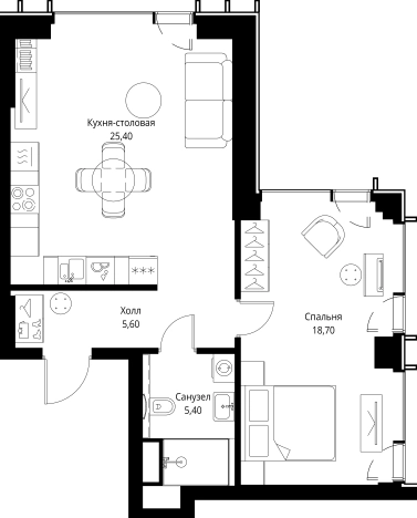 Купить однокомнатную квартиру в районе Можайский в Москве. Вариант № 5846892, 0, площадь -  квм, цена 33996700 рублей