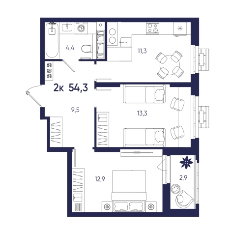 Купить квартиру на улице Ударная в Пензе. Вариант № 10320372, 0, площадь -  квм, цена 5049900 рублей