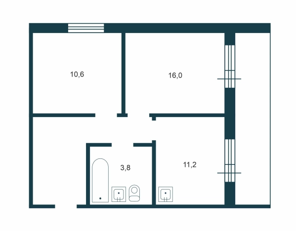 . Вариант № 9497627, 0, площадь - 52.4 квм, цена 10500000 рублей