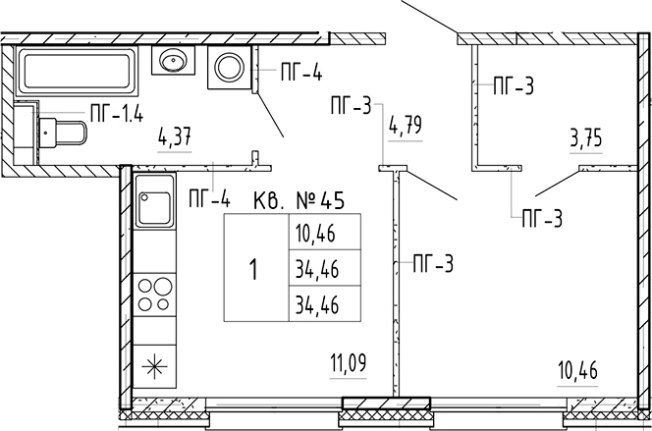Купить однокомнатную квартиру в новостройках в ЖК PlUS Пулковский в Санкт-Петербурге. Вариант № 5587141, 0, площадь -  квм, цена 7526064 рублей