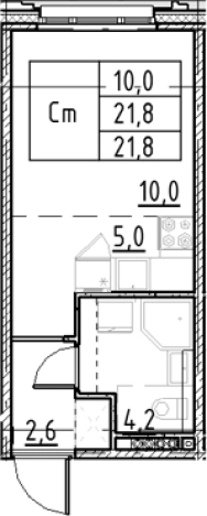 Купить Студию у метро Купчино в Санкт-Петербурге. Вариант № 9328559, 0, площадь -  квм, цена 5501230 рублей