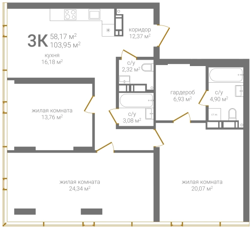 Купить трехкомнатную квартиру на улице Германа Лопатина в Нижнем Новгороде. Вариант № 137522, 0, площадь -  квм, цена 21101850 рублей