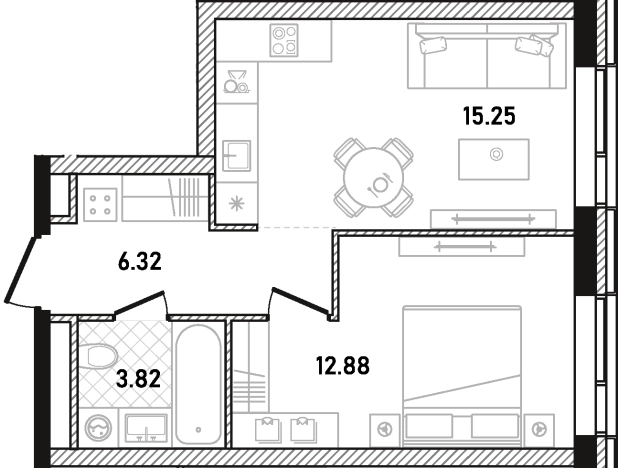 Купить однокомнатную квартиру в новостройках в ЖК Republic в Москве. Вариант № 122491, 0, площадь -  квм, цена 25912617 рублей