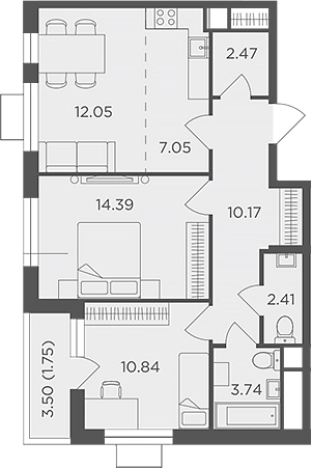 Купить квартиру в ЖК Одинград, квартал «Семейный» в Одинцове. Вариант № 131989, 0, площадь -  квм, цена 13970000 рублей