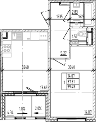 Купить квартиру на улице Большая Балтийская в Ленинградской области. Вариант № 6854257, 0, площадь -  квм, цена 8822477 рублей
