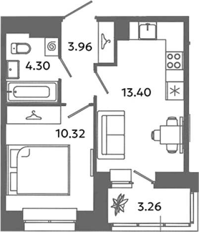 Купить квартиру в новостройках у метро Проспект Ветеранов в Ленинградской области. Вариант № 6632371, 0, площадь -  квм, цена 5646607 рублей
