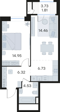 Купить однокомнатную квартиру в новостройках в Нижегородской области. Вариант № 9336679, 0, площадь -  квм, цена 15283782 рублей