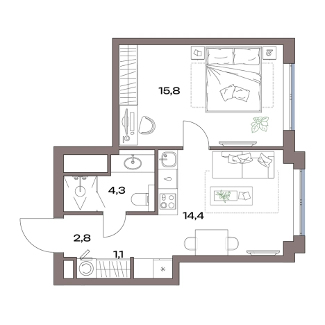 Купить квартиру в ЖК Акценты в Москве. Вариант № 8108434, 0, площадь -  квм, цена 18136756 рублей