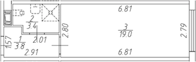 . Вариант № 6230226, 0, площадь - 26.2 квм, цена 5502000 рублей