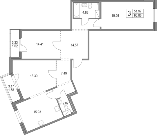 Купить пятикомнатную квартиру в Санкт-Петербурге. Вариант № 75688, 0, площадь -  квм, цена 23561814 рублей