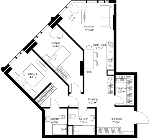 Купить двухкомнатную квартиру у метро Хорошево в Москве. Вариант № 10209646, 0, площадь -  квм, цена 43511226 рублей
