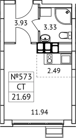 Купить Студию в новостройках в Микрорайоне Птицефабрика, посёлок городского типа Томилино в Московской области. Вариант № 127763, 0, площадь -  квм, цена 4519891 рублей