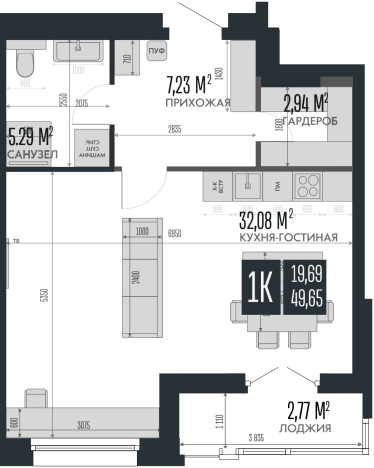 Купить однокомнатную квартиру в Барнауле. Вариант № 6823501, 0, площадь -  квм, цена 14944650 рублей