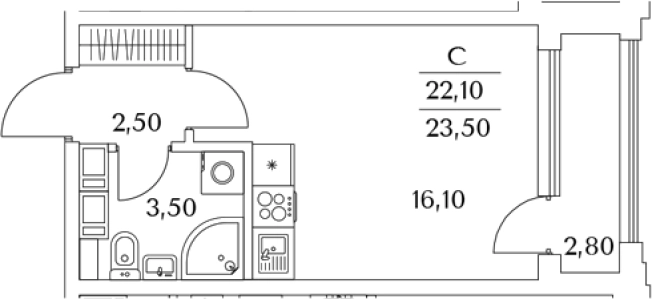 Купить Студию в новостройках в ЖК Тайм Сквер в Санкт-Петербурге. Вариант № 8102500, 0, площадь -  квм, цена 6875449 рублей