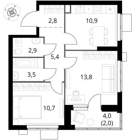 Купить квартиру в ЖК 1-й Измайловский в Москве. Вариант № 9714267, 0, площадь - квм, цена 25188800 рублей