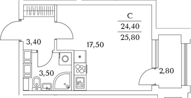 Купить Студию в новостройках в ЖК Тайм Сквер в Санкт-Петербурге. Вариант № 8102526, 0, площадь -  квм, цена 7661891 рублей